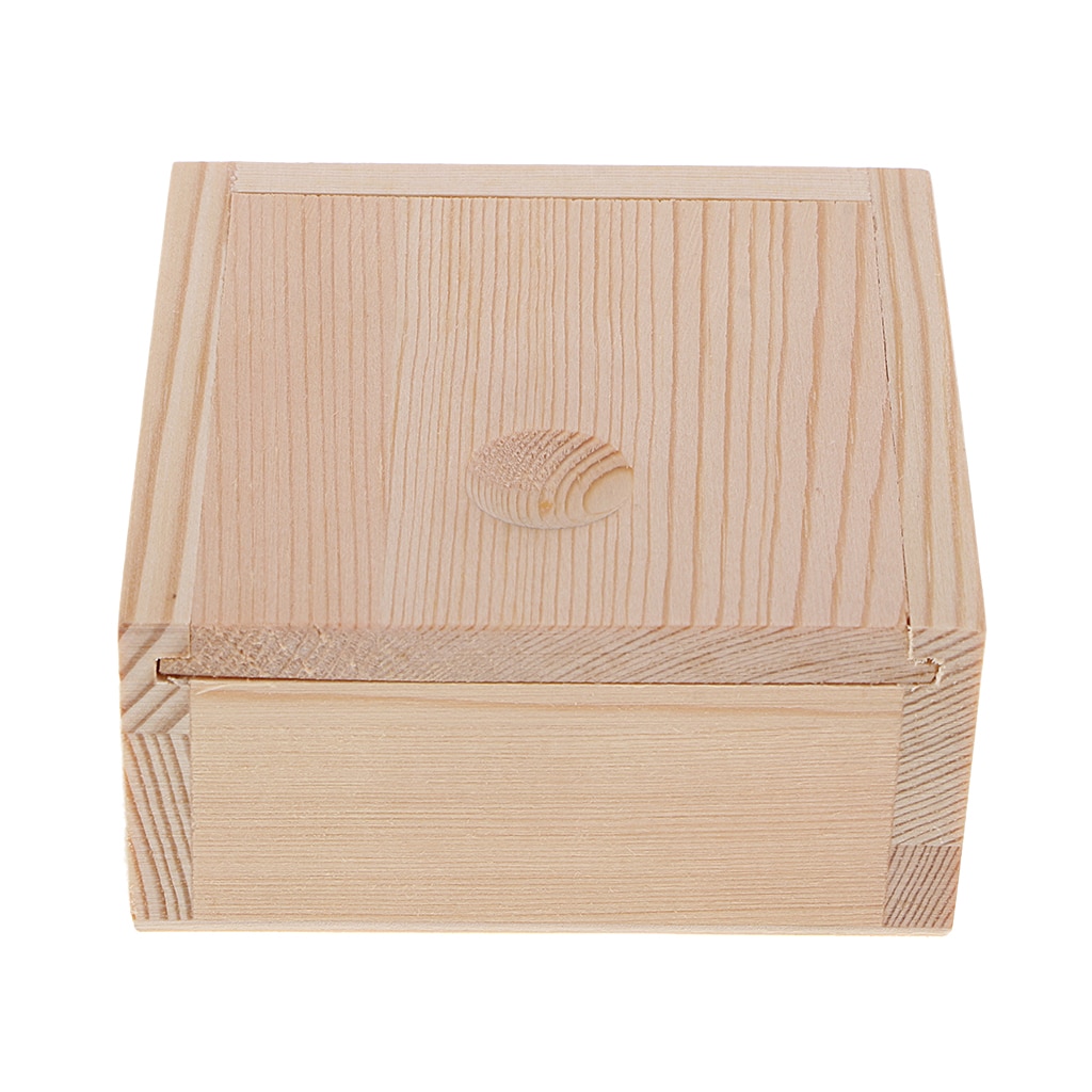 Plain Unpainted Wooden Box,Tea Storage Box,Jewelry Box,Home Organizer Case Push And Pull Lid