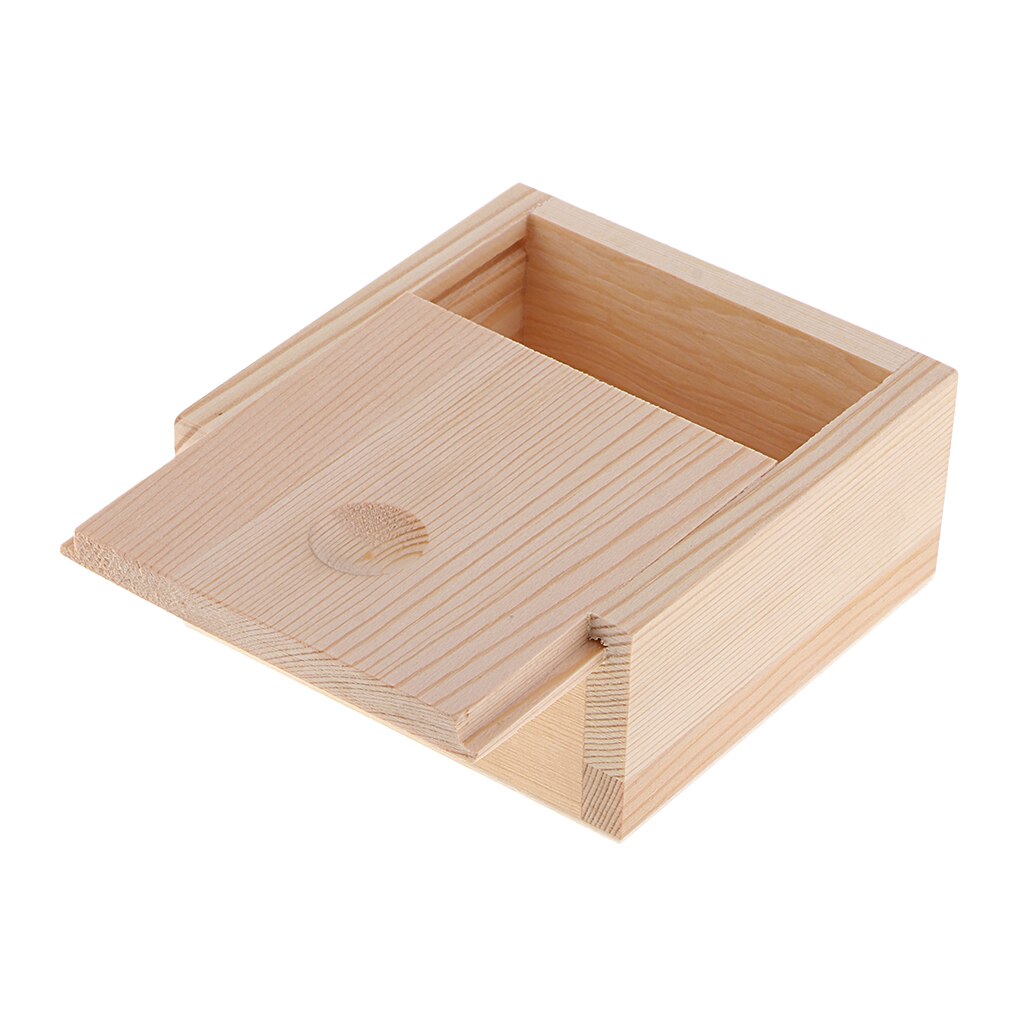 Plain Unpainted Wooden Box,Tea Storage Box,Jewelry Box,Home Organizer Case Push And Pull Lid